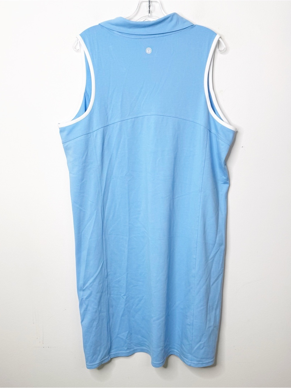 Talbots | Light Blue and White Trim Polo Collar Sleeveless Dress Sz. 2X - Picture 4 of 4